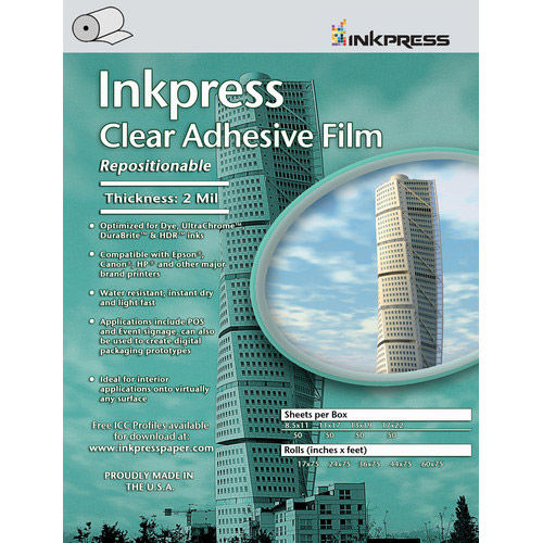 42" x 75' Repositionable Adhesive Clear Film 2 mil Roll