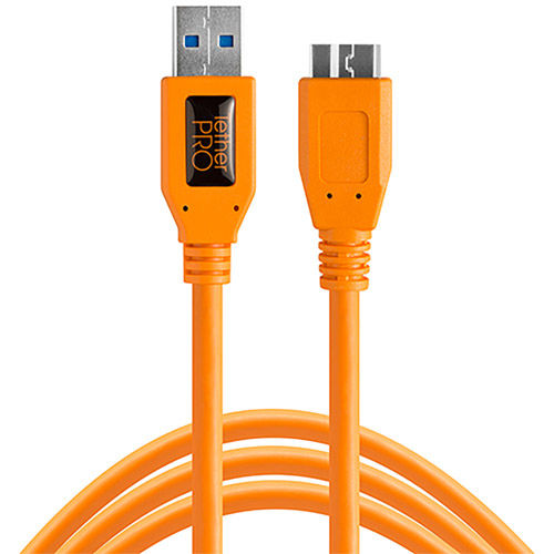 TetherPro USB 3.0 Male to Micro B 15' - Orange