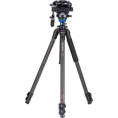 Carbon Fibre Video Tripod Kit - Single Legs with S6 Video Head and Bag C2573FS6