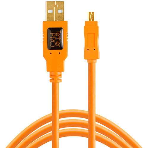 TetherPro USB 2.0 A to Mini-B 8-Pin 15' Orange