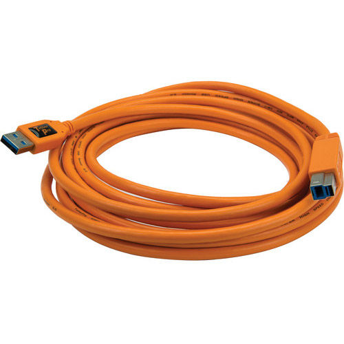 TetherPro USB 3.0 Male A to Male B, 15' Orange