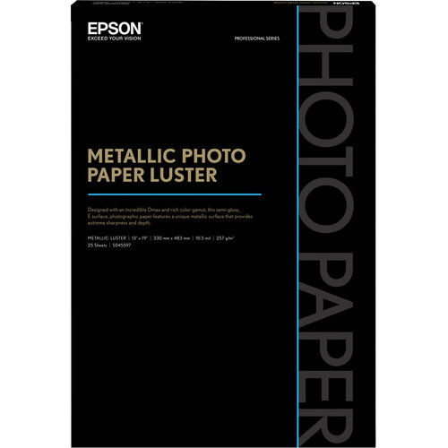 13" x 19" Metallic Photo Paper Luster - 25 Sheets