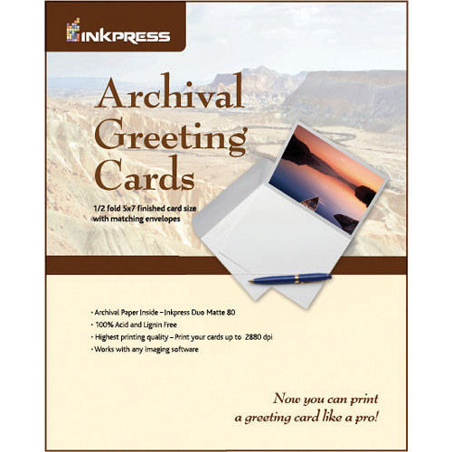 7"x10" / 5"x7" Duo Matte 100 Archival Greeting / Scored Cards with Envelopes