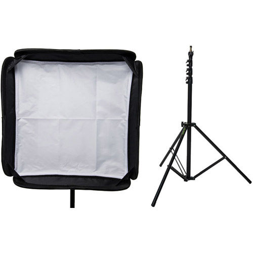 15" x 15"  Speedlight Collapsible Softbox Kit  - Silver with Tilthead Bracket and Medium Light Stan