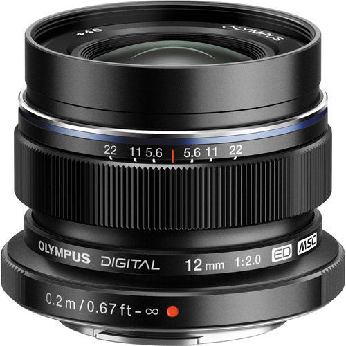 M.Zuiko Digital ED 12mm f/2.0 Black Lens