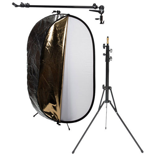 1 m x 1.5 m 5-In-1 Reflector Kit with 1.75 m Reflector Bracket and 2.0 m Travel Light Stand