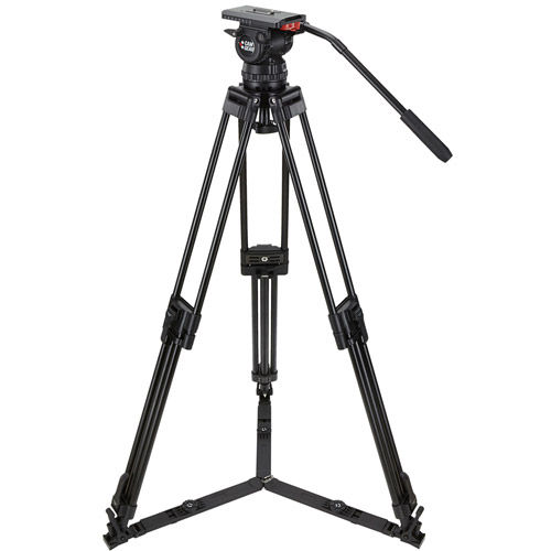 V15PMSAL Video Tripod Kit With V15 Head, 3-Stage Aluminum Tripod, Mid-Level Spreader, and Case