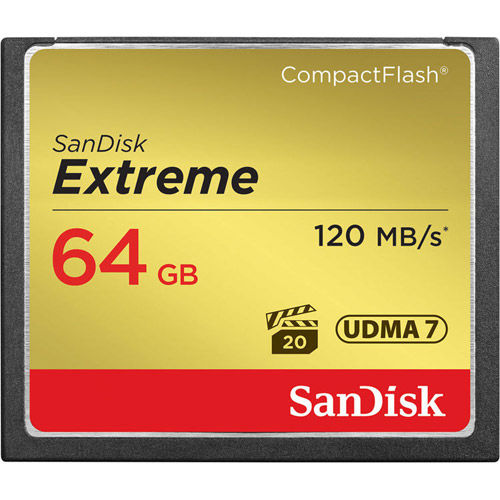 Extreme 64GB CF VPG 20 UDMA 7 Card 120MB/s, 800x