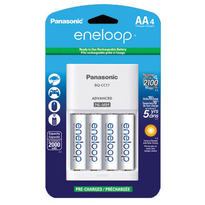 Panasonic Eneloop Charger Kit (2000 mAh NiMH AA 4-pack) KKJ17MCA4BF Digital  Camera Batteries - Vistek Canada Product Detail