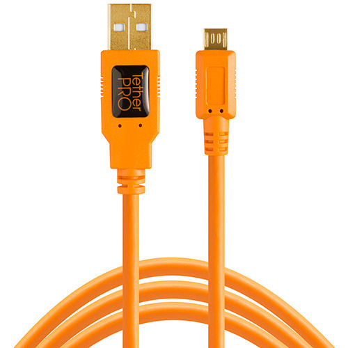 TetherPro USB 2.0 A Male to Micro-B 5-pin 15 (4.6) Orange