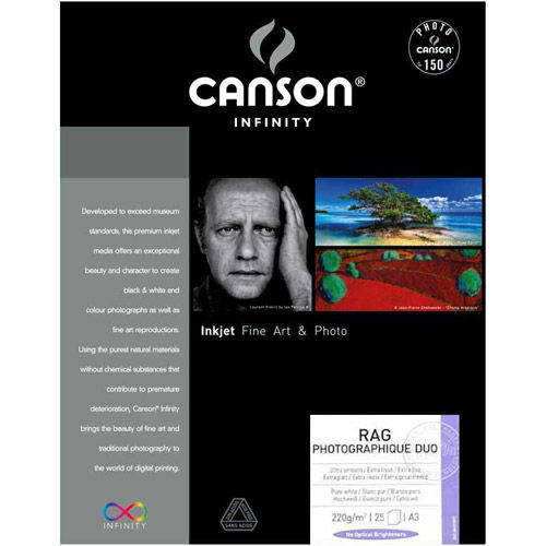 A3+ Infinity Rag Photographique Duo Matte - 220 gsm - 25 Sheets