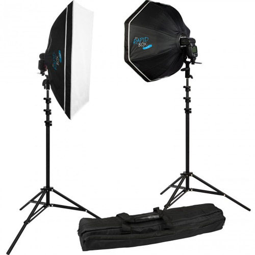 Rapid Box™ 2-Light Kit with Deflector Plate, Beauty Dish and Carry Case