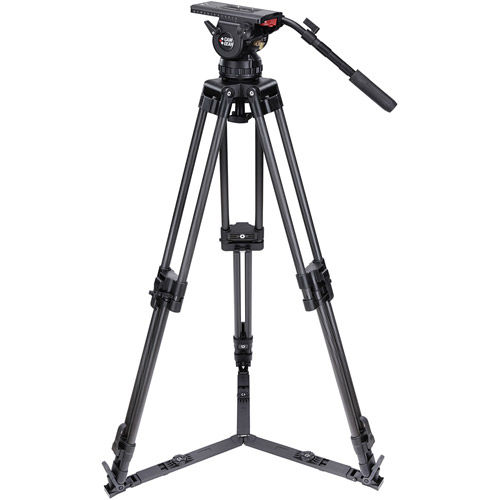 V25EFPMSCF Video Tripod Kit With V25 Head, 2-Stage Carbon Fiber Tripod, Mid-Level Spreader, and Case