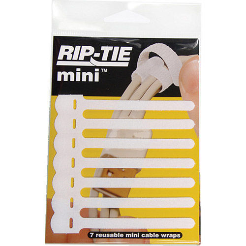 Rip-Tie 3.5" Mini Cable Wraps (White, 7-Pack)