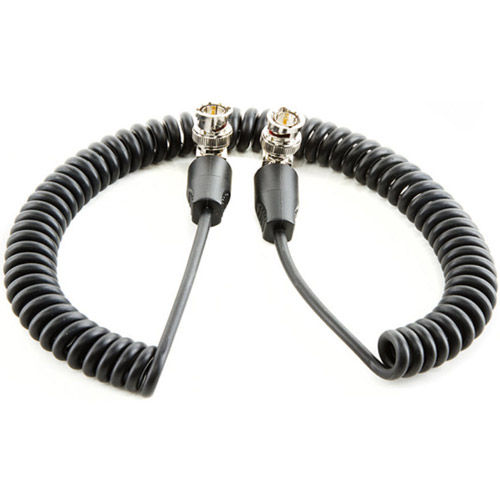 20" Coil SDI Cable BNC 90 Degree Connectors