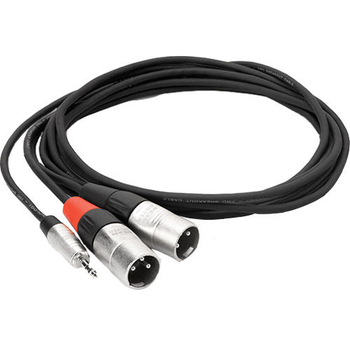 Pro Stereo Breakout Cable - 3.5mm Stereo Mini to Dual 3-Pin XLR Male (15')