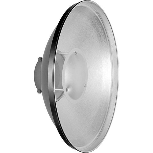 Beauty Dish Reflector, Bowens Mounting, 55cm Silver (No Honeycomb)