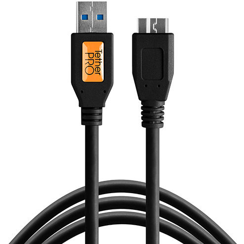 TetherPro USB 3.0 to Micro-B, 1.8m, (6')  Black
