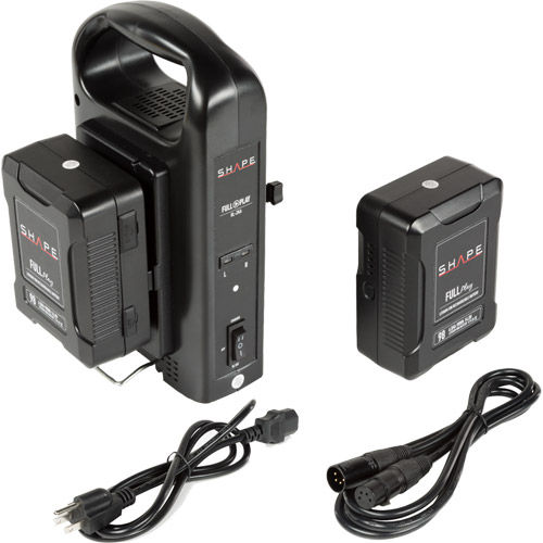 Two Shape 14.8V 98WH Rechargeable Lithium-Ion V-Mount Batteries And Dual V-Mount Battery Charger