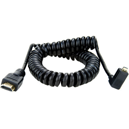 Coiled -Right angle Micro to Full HDMI 50cm