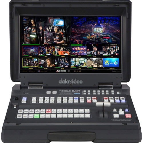 12 input HD-SDI & HDMI hand carried mobile studio w/built-in 17.3" LCD monitor, H.264 streaming enc