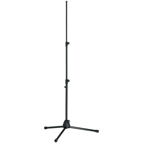 3-piece, folding, steel microphone stand w/ plastic base and 5/8" threaded connector (black)
