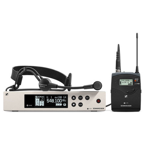 EW 100 G4-ME3-G Microphone System G4 bodypack, ME 3-II headmic, receiver, rack kit