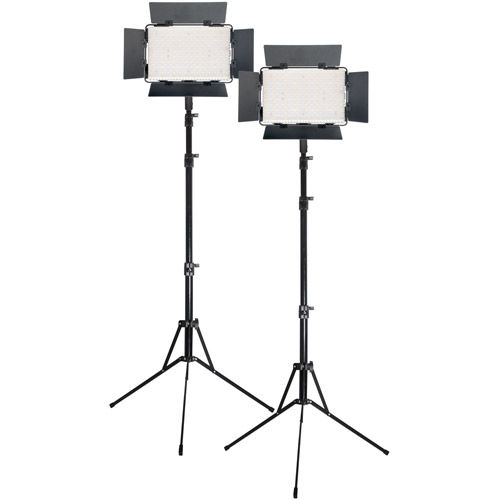 2 x LG-B560II LED Light 5600K with2 x Stands, 2 x AC Power Supply, 2 x Battery/Charger ,Case
