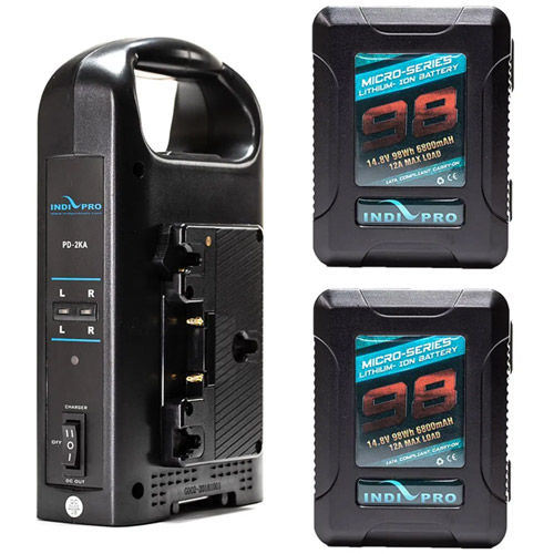 2x Micro-Series 98Wh Li-Ion Gold-Mount Batteries and Dual Gold-Mount Battery Charger Kit