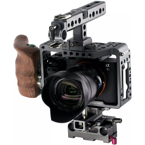 Camera Cage for Sony a6 Series. Inc. Wooden Handle with Run/Stop