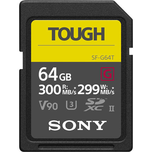 TOUGH-G 64GB SDXC UHS-II U3 Class 10 V90 Card, 300MB/s read & 299MB/s write speeds
