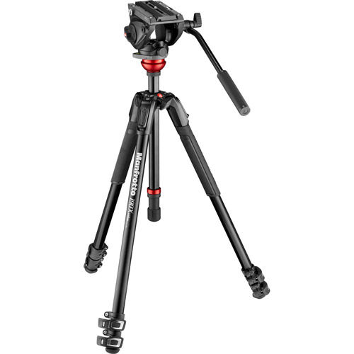 Manfrotto MT190X3 Tripod + 556B Levelling Column + MVH500AH