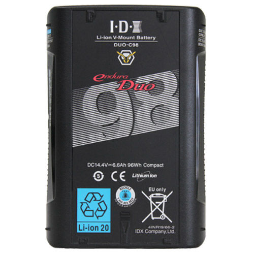 DUO-C98 Slim Li-ion High Load V-Mount Battery  2x D-Taps  and USB 96Wh