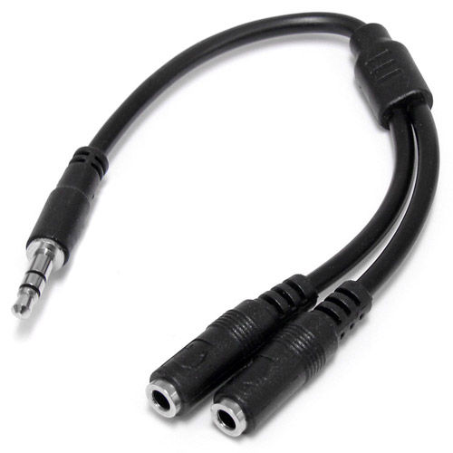 6" 3.5mm Stereo Y-Splitter Cable ( Female/ Female)