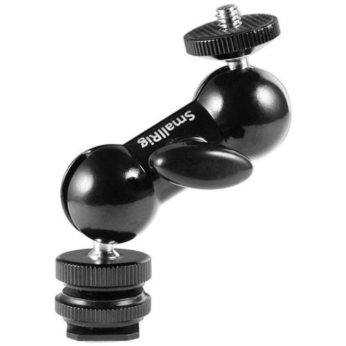 Double Ball Head w/Cold Shoe and 1/4"-20 Stud