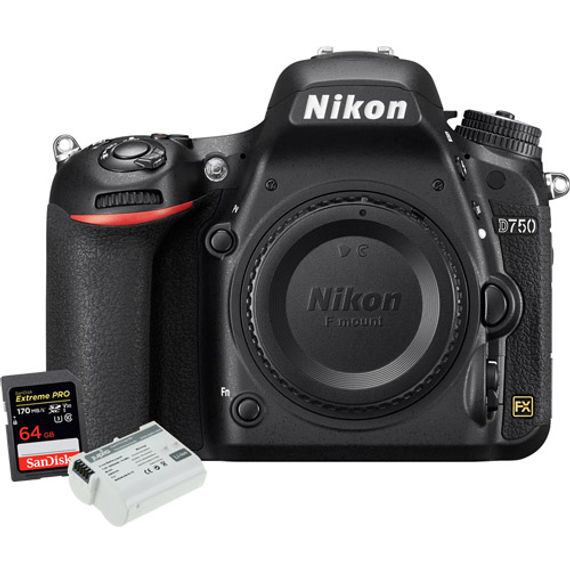 Nikon D750 Body w/ EN-EL15 Battery & Extreme Pro 64GB SDXC Card