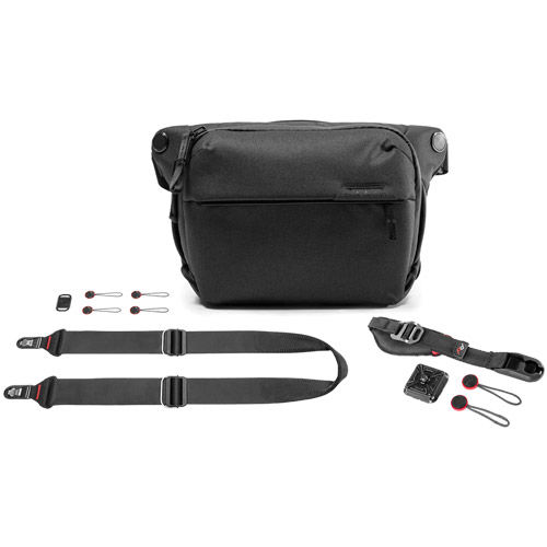 Peak Design Everyday Sling 6L v2, Slide Camera Strap and Clutch Hand Strap  - Black