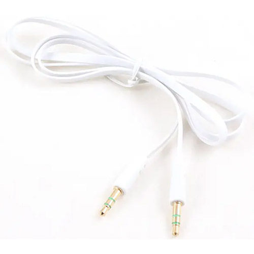 39" Flat "Noodle" 3.5mm Stereo Cable (Male/Male) White
