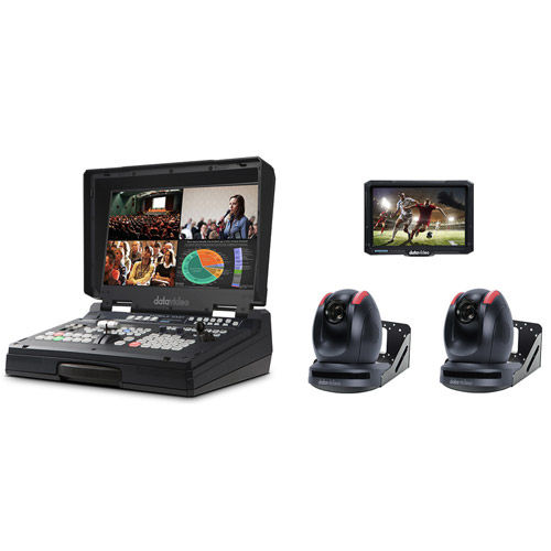 Portable Video Streaming Studio Kit w/HS-1600T MK II , 2x PTC-150TL, 2x WM-1 and TLM-700UHD