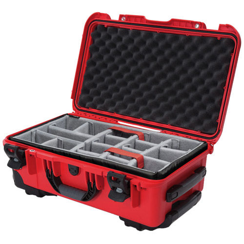 935 Case w/ Dividers, Retractable Handle and Wheels - Red