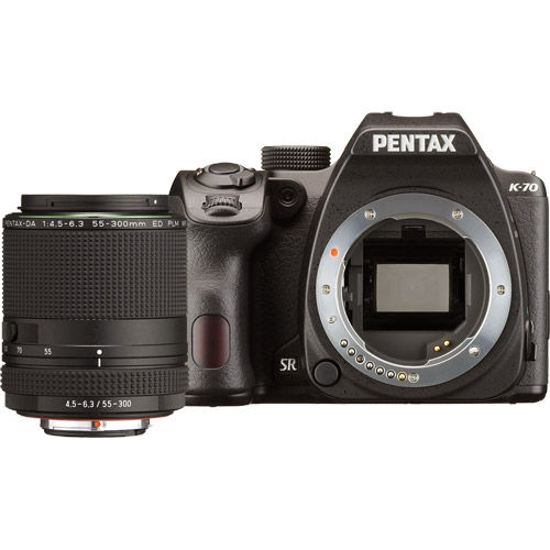 K-70 Black Body w/HD Pentax-DA 55-300mm f/4.5-6.3 ED PLM WR RE Lens