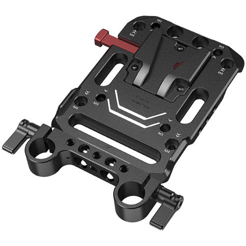 V Mount Battery Plate with Dual 15mm Rod Clamp