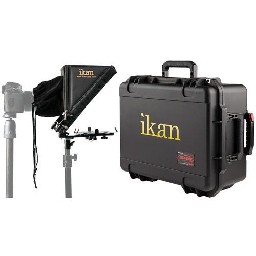 Elite Tablet & iPad Light Stand Teleprompter Kit w/ Rolling Hard Case