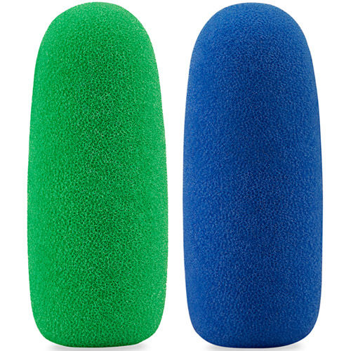 Set of two Foam Windshields for VideoMic NTG - one Green & one Blue