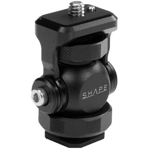 Cold Shoe Base w/Friction Swivel & Tilt, Shoe Adapter to 1/4"-20 Screw