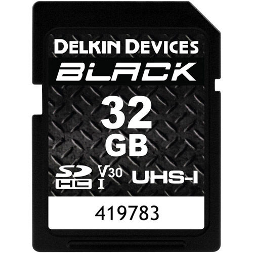 32GB BLACK SDHC UHS-I V30 U3 Class 10 Card, 90MB/s read and 90MB/s write speeds
