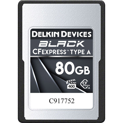 80GB BLACK CFexpress Type A Card, 880 MB/s read & 730 MB/s write speeds