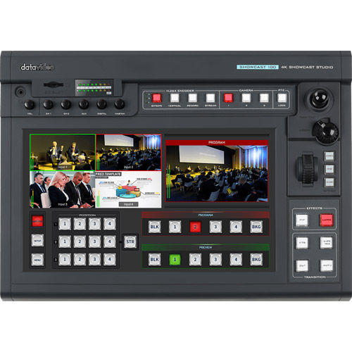 SHOWCAST 100 4K Switcher with Built-in Streaming Encoder, Recorder, Camera Controller and Audio