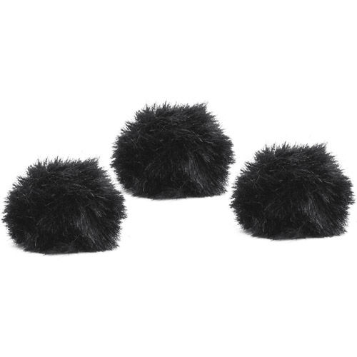 Synthetic Mini Fur Windshield for Lavalier Microphones (Pack of 3)