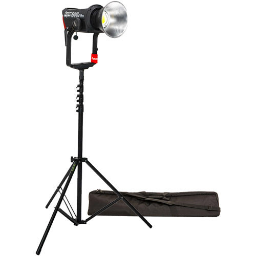 LS600D PRO Daylight LED Light (V-mount) with Medium 3.0 m AC Light Stand Black and Stand Bag